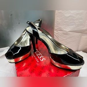 Guess Black & Metallic Heels